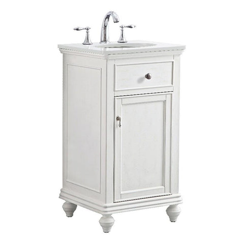Elegant Kitchen and Bath Otto 19" Single Solid Wood Bathroom Vanity in White