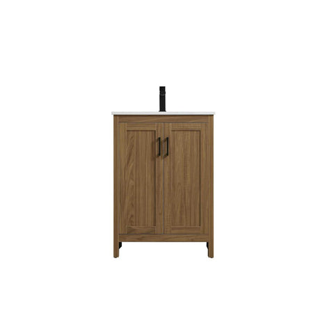 Elegant Kitchen and Bath Finnley 24" Single Bathroom Vanity in Walnut Brown