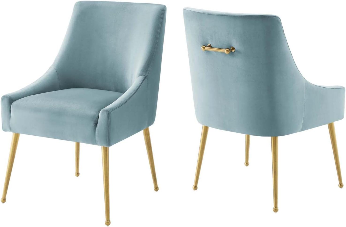 Modway Discern Upholstered Performance Velvet Dining Chair Set of 2, Light Blue