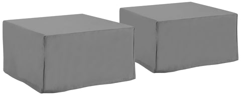 2Pc Square Table And Ottoman Furniture Cover Set Gray - 2 Square Table/Ottoman