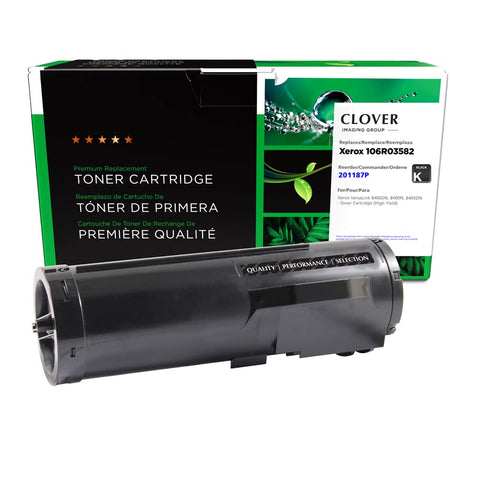 Clover Remanufactured Toner Cartridge Replacement for Xerox 106R03582 | Black | High Yield