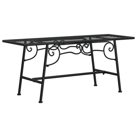vidaXL Tree Bench 43.3" Black Steel Outdoor Seating Chair - Industrial Design for Garden, Patio, Yard - Weather- Metal Lounge