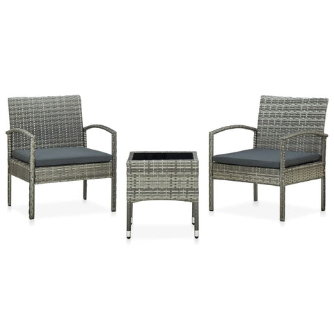 vidaXL Outdoor Chair Set Set of 3 Gray