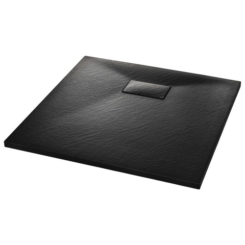 vidaXL Shower Base Tray - 31.5"x31.5" - Reinforced SMC Material - Low-Threshold & Skid- - Black