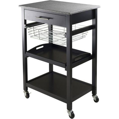 Oakestry Julia Utility Cart Compact Rolling Kitchen Island with Drawer Shelves Towel Rack Stylish Wooden Serving Cart for Dining Room Bar Storage Organizer Functional Furniture for Home