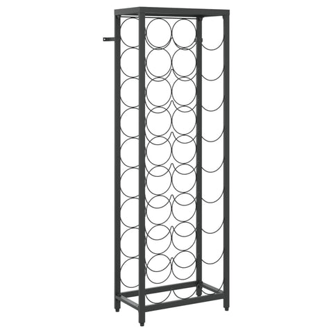 vidaXL Wine Rack for 27 Bottles, Wine Stand, Standing Drinking Rack for Kitchen Restaurant, Storage Wine Bottle Holder, Black Wrought Iron