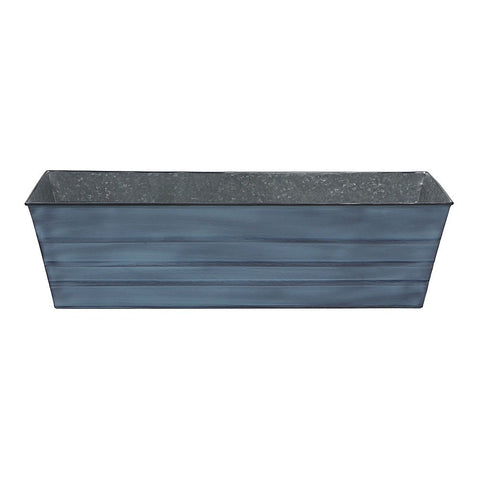 ACHLA Designs Galvanized Steel Flower Box Planter, Nantucket Blue, Large