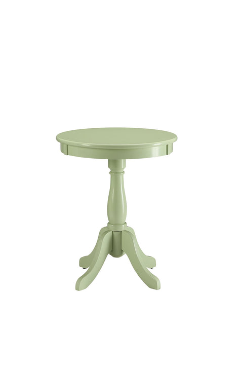 Acme Alger Wooden Round End Table in Light Green