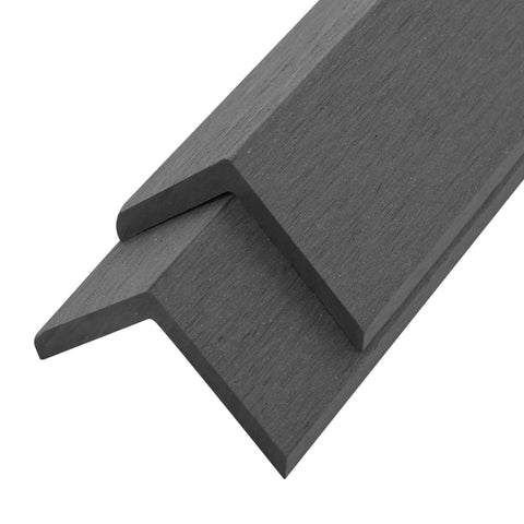 vidaXL 5-Pack WPC Decking Angle Trims - Gray, 66.9" L-Profile Edge Finish for Decks/Patios, Weather- Step Nosing