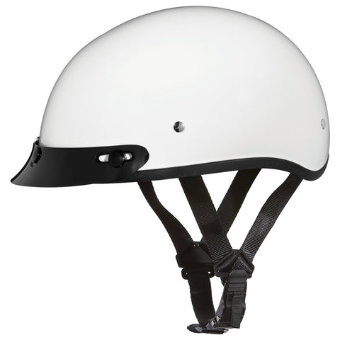 D.O.T. Daytona Skull Cap- HI-Gloss White- M