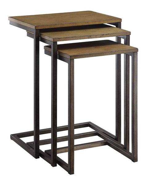 Nadine 3 Pc. Nestig Taccent Tables: Harvest Oak/Aged Iron