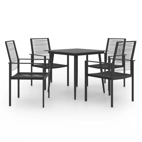 vidaXL Patio Dining Set 5 Piece Outdoor Garden Terrace Yard Patio Table and Chair with Backrest Seating Seat Sitting Chair Dining Set Furniture