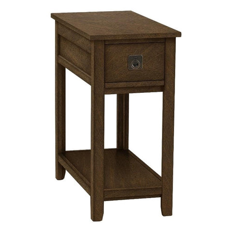 Monarch Specialties 3953, End, Side, Bedroom, Narrow, Storage Drawer, Veneer Accent table, Nightstand, 11.75" L x 21.75" W x 24.25" H, Espresso
