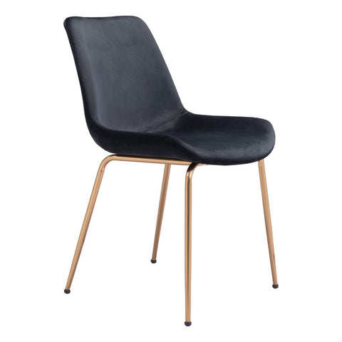 Tony Dining Chair (Set of 2) Black & Gold