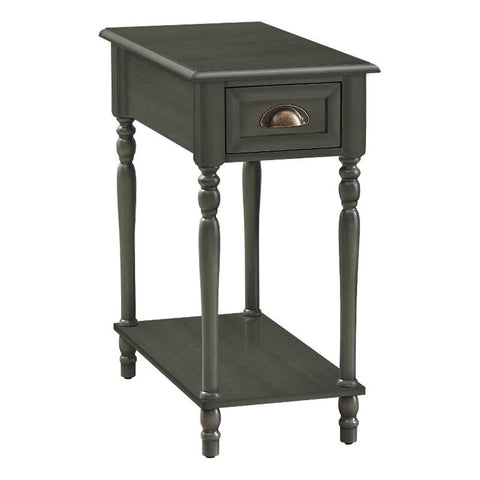 Monarch Specialties I 3968 Accent Table, 2 Tier, Side Table, End, Narrow, Nightstand, Storage Drawer, Green