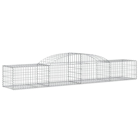 vidaXL Arched Gabion Baskets 3 pcs - Galvanized Iron Outdoor Decorative Garden Barriers - Stable & Durable - Easy Assembly - Ideal for Retaining Wall or Sound Insulation