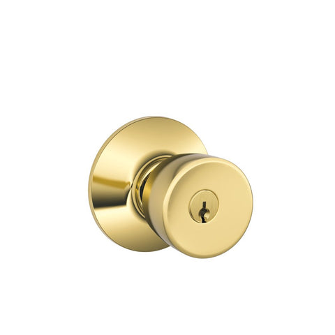 Schlage F51VBEL505 PB Bell Entry KNOB, No Size, Bright Brass