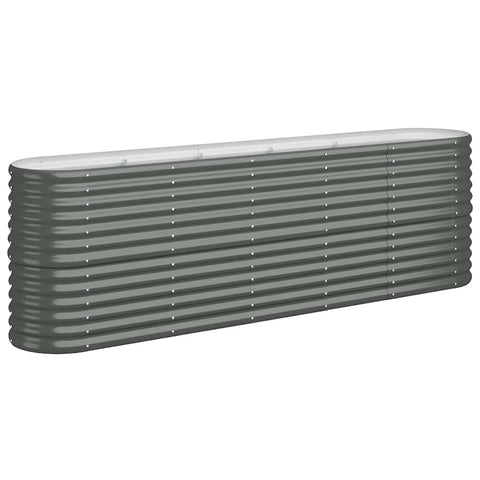 vidaXL Garden Raised Bed - Powder-Coated Steely - Sturdy and - Planter Pot - Ideal for Outdoor Gardening - Ample Space for Plant Growth - Easy Assembly Required - Anthracite Color - 88.2"x15.7"x2...