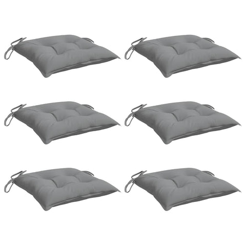 vidaXL Chair Cushions Set of 6 - Oxford Fabric Patio Seating Pads, Gray 15.7"x15.7"x2.8", Water- Indoor/Outdoor Comfort