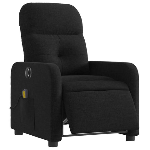 vidaXL Black Fabric Electric Recliner Chair - Massage Armchair with Vibration, Adjustable Foot/Backrest for Living Room, Office