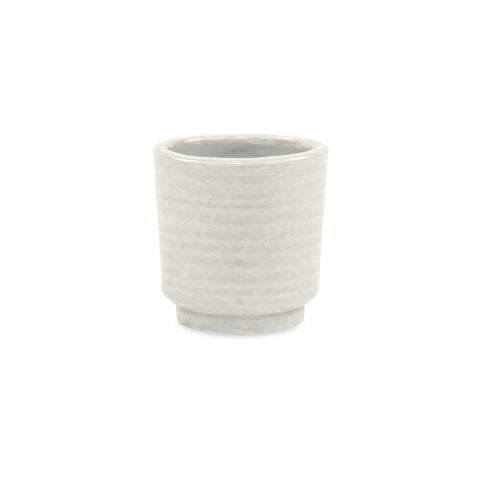 Cheungs White Rippled Ceramic Planter