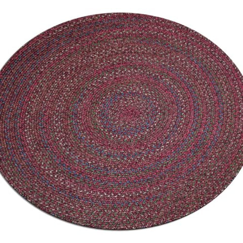 Rhody Rug Sophia SO45 Burgundy Red 8' x 8' Round - Braided Area Rug, Home Decor, Floor Mat or Bedroom Rug - Easy Care, Ideal for High Traffic Areas in Hallway and Living Room - Made in USA