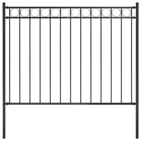 vidaXL Garden Fence Steel Patio Ornament Edging Border 5.6'x3.9' Black - Privacy Screen for Terrace