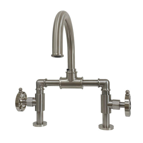 Kingston Brass KS2178RX Belknap Bridge Bathroom Faucet, 12.56 x 6.5 x 12.5, Brushed Nickel