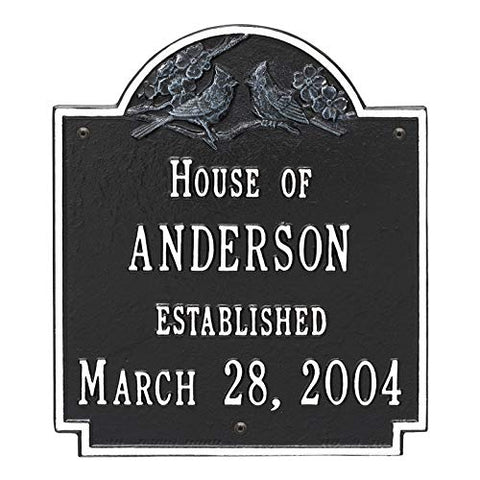 Whitehall Cardinal Wedding Plaque - Standard Wall - Two Line Black/White