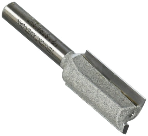 BOSCH Vermont American 23106 1/2-by-1-Inch Carbide Tipped Straight Router Bit, 2-Flute 1/4-Inch Shank