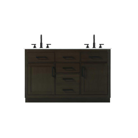 Elegant Kitchen and Bath Alden 54" Double Bathroom Vanity in Mocha Brown
