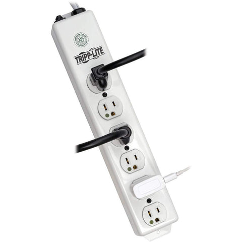 Tripp Lite 6 Outlet Medical-Grade Power Strip, UL1363 NOT for Patient-Care Vicinity, 6ft Cord w/ 5-15P-HG Plug (PS-606-HG) White