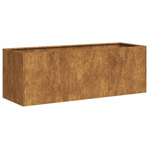 vidaXL Weathering Steel Garden Planter Box - 47.2"x15.7"x15.7" Rectangular y Brown Pot for Plants, Vegetables, Herbs - Patio/Outdoor Use