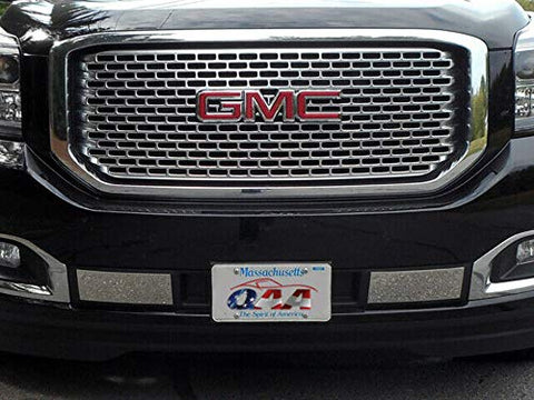 QAA is Compatible with 2015-2020 GMC Yukon 2 Piece Stainless Front Bumper Trim FB55297