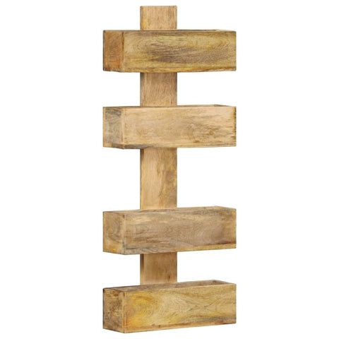 vidaXL Solid Mango Wood Magazine Wall Rack - Scandinavian Style, Durable Wood Construction, Unique Design, Ample Storage, Easy to Assemble