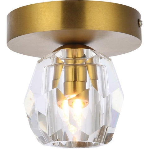 Elegant Lighting Contemporary Eren Flush Mount with 1 Light Ceiling Fixture for Living Room, Kitchen, Bedroom & Hallway, Gold