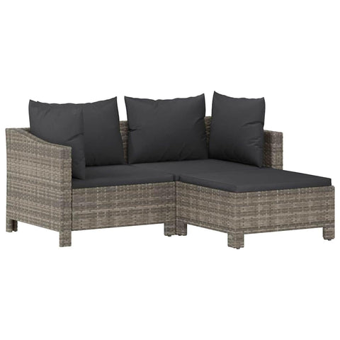 vidaXL 4 Piece Patio Lounge Set â€“ Modern Poly Rattan Garden Furniture with Cushions â€“ Weatherproof, Easy to Assemble, Gray