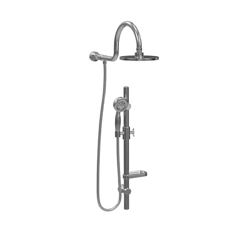 AquaRain Rain Shower Head with Handheld Spray Shower Set - 1019-CH, Polished Chrome Finish - 8" Rainfall Showerhead with Handheld Sprayer Combo, 5-Function Hand Sprayer, Adjustable Slide Bar