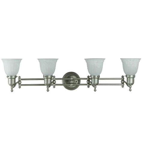 Cal Lighting LA-194-S/BRS Four Light Bathroom from Hotel Collection 38.50 inches