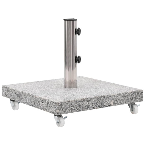 vidaXL Granite and Stainless Steel Tube Parasol Base in Gray