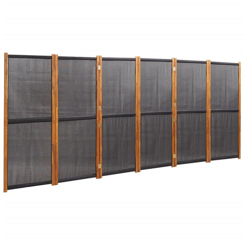 vidaXL 6-Panel Room Divider, Folding Privacy Divider Screen Panel, Wall Partition Room Separator for Outdoor Garden Balcony, Black