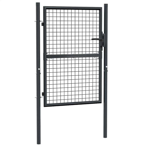 vidaXL Mesh Garden Gate Galvanised Steel 39.4" x 49.2" Grey