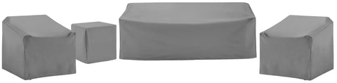 4Pc Outdoor Furniture Cover Set Gray - 2 Chairs, 1 Sofa, & 1 Side Table