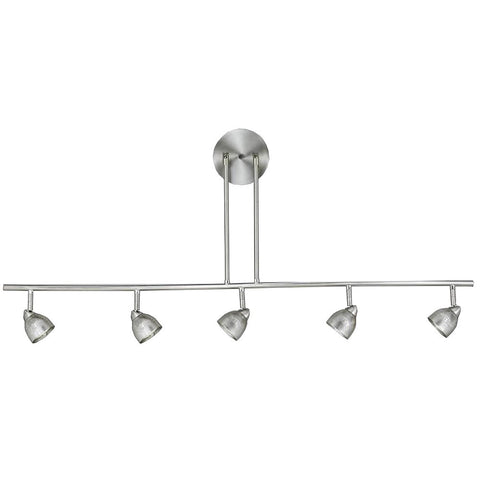 Cal Lighting SL-954-5-BS/MRU Track Lighting with Mesh Rust Shades, Brushed Steel Finish