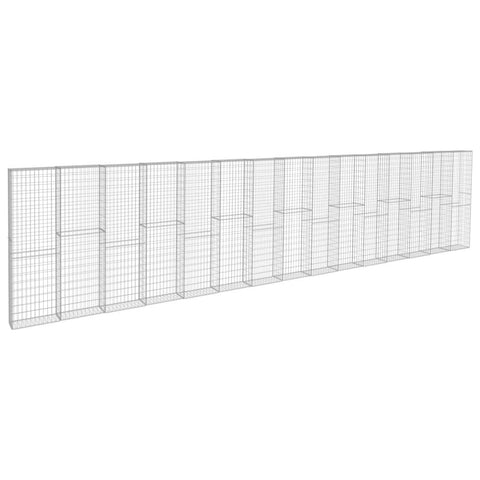 vidaXL Gabion Wall with Covers High Load Capacity Retaining Garden Lawn Yard Terrace Balcony Backyard Edging Cage Galvanized Steel 354.3"