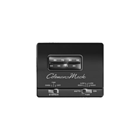 Coleman-Mach 7330-3861 Analog Thermostat, Wall Mount, 12V DC - Cool Only, Black