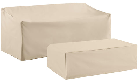 2Pc Outdoor Furniture Cover Set Tan - Sofa & Coffee Table
