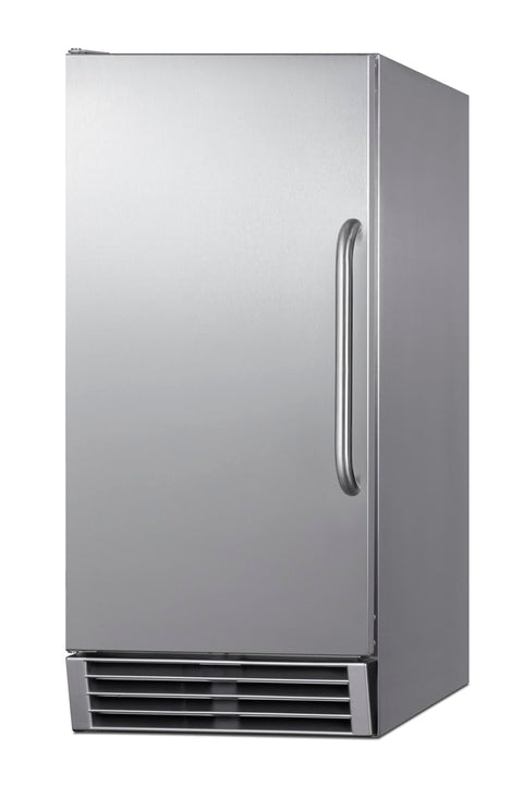 Summit Appliance BIM47OS Built-in Icemaker, Weatherproof Design for Outdoor Use, 14.5" Wide, 50 lb Production Capacity, Built-in Pump, Air Cooled, 115v