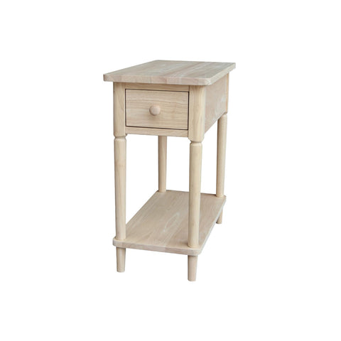 IC INTERNATIONAL CONCEPTS Solid Wood Narrow Side Table, Unfinished