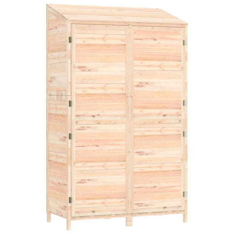 vidaXL - Solid Fir Wood Garden Shed, Natural Brown | Spacious Outdoor Storage Solution | DIY Assembly | Weather-, Ideal for Tools and Equipment